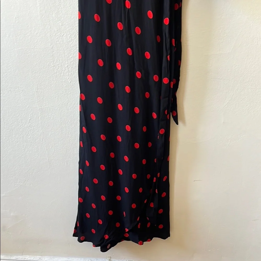 Ganni Black and Red Cowl Neck Wrap Dress - Picture 5 of 8